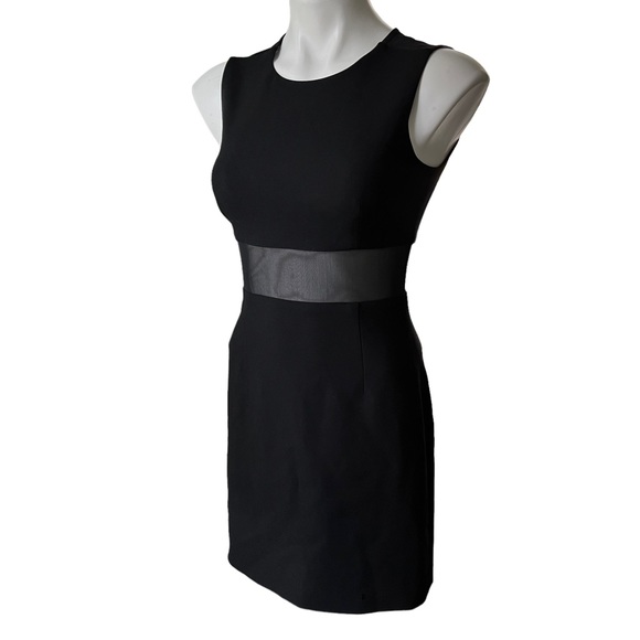 Elizabeth and James Jackie Sleeveless Ponte Mesh-Trim Mini Dress, Black - Picture 6 of 11